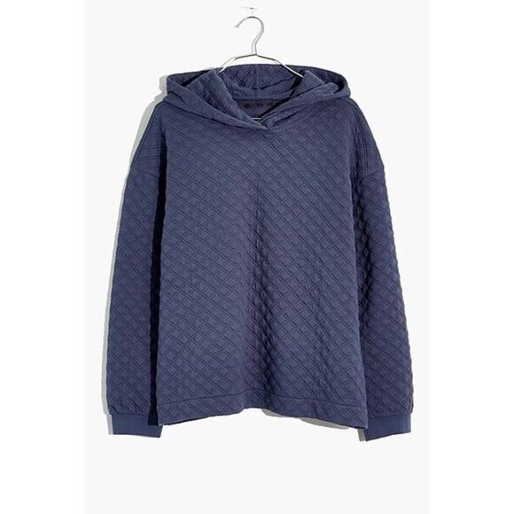 Madewell (Re)Sourced Quilted Hoodie & Jogger Set Sunfaded Indigo Size Small - Picture 3 of 12